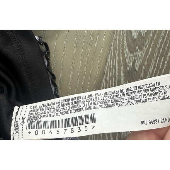 Forever 21 Black White Checkerboard Butterfly Floral Mini Slip Dress M - Picture 8 of 9